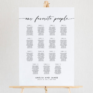 Elegante 15 Tafels Favoriete Mensen Zitplaatsindel Poster