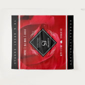 Elegante 15e rozen huwelijksjubileumviering wandkleed (Voorkant (horizontaal))