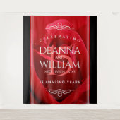 Elegante 15e rozen huwelijksjubileumviering wandkleed (Voorkant)