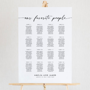 Elegante 16 Tafels Favoriete Mensen Zitplaatsindel Poster
