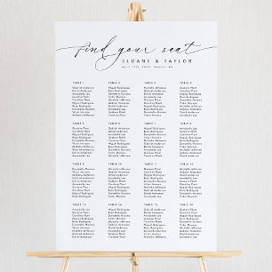 Elegante 16 tafels Vind uw zitplaatskaart Poster