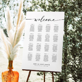 Elegante 16 Tafels Welkom Zitplaats Chart Poster