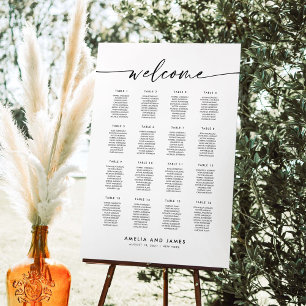 Elegante 16 Tafels Welkom Zitplaats Chart Poster