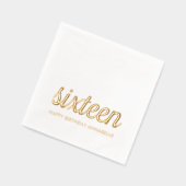 Elegante 16e verjaardag moderne gouden folie serve folie servetten (Links)