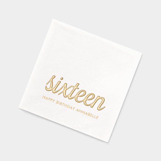 Elegante 16e verjaardag moderne gouden folie serve folie servetten (Links)