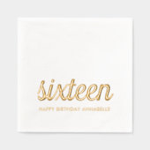 Elegante 16e verjaardag moderne gouden folie serve folie servetten (Voorkant)