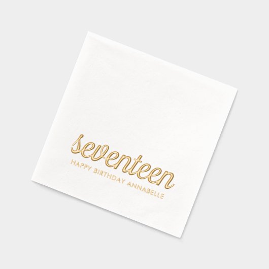 Elegante 17e verjaardag moderne gouden folie serve folie servetten (Links)