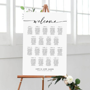 Elegante 18 Tafels Welkom Zitplaats Chart Poster