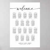 Elegante 18 tafels Welkom Zitplaatskaart Poster (Voorkant)