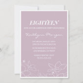 Elegante 18e verjaardag uitnodigingen Modern Flora (Voorkant)