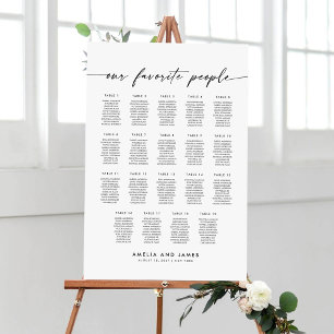 Elegante 19 Tafels Favoriete Mensen Zitplaatsindel Poster