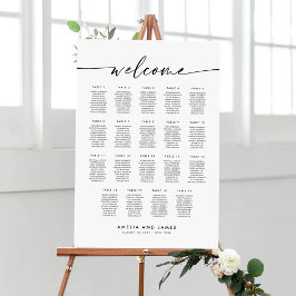 Elegante 19 Tafels Welkom Zitplaats Chart Poster