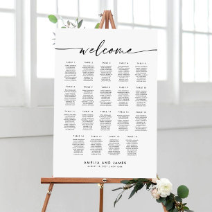 Elegante 19 Tafels Welkom Zitplaats Chart Poster