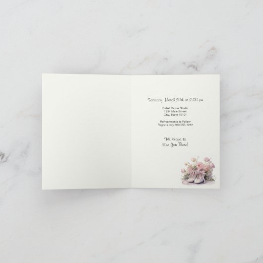 Elegante 1e Ballet Dans Overweging Uitnodiging (Binnen)
