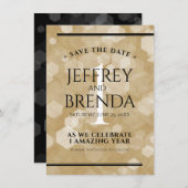 Elegante 1e papieren huwelijksverjaardagviering save the date (Voorkant / Achterkant)