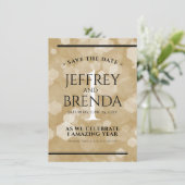 Elegante 1e papieren huwelijksverjaardagviering save the date (Staand voorkant)