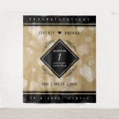 Elegante 1e papieren huwelijksverjaardagviering wandkleed (Voorkant)