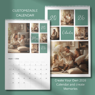 Elegante 2026 gezinsfotokalender kalender