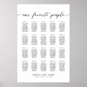 Elegante 20 tafels Favoriete personen Zittabel Poster (Voorkant)