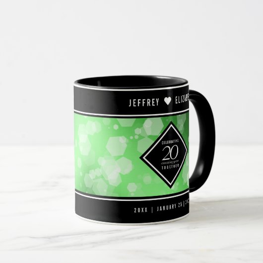 Elegante 20e Emerald Bruiloft Jubileum Mok (Voorkant rechts)