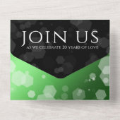 Elegante 20e Smaragden Huwelijksjubileum All In One Uitnodiging (Achterkant)