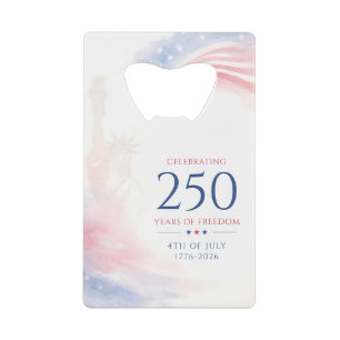 Elegante 250ste Amerikaanse Onafhankelijkheidsdag  Kredietkaart Flessenopener