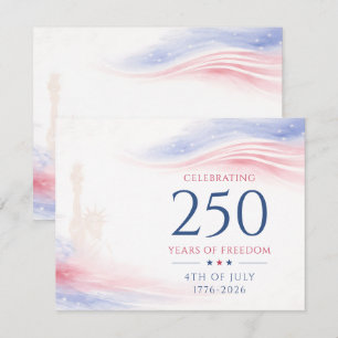 Elegante 250ste Amerikaanse Onafhankelijkheidsdag  Notitiekaartje