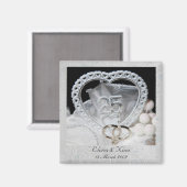 Elegante 25e bruiloft Jubileum magneet (Voorkant / Achterkant)