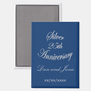 Elegante 25e zilveren huwelijksjubileum gepersonal magneet