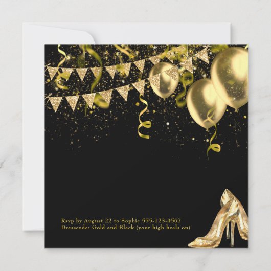 Élégante 25ème médaille d'or Noir Invitation d'ann (Dos)