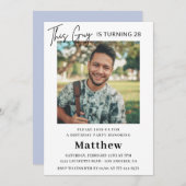 Elegante 28e verjaardagsuitnodigingen Mannen Foto Kaart (Voorkant / Achterkant)
