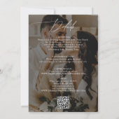 Elegante 2 foto Budget QR code Bruiloft Kaart (Achterkant)
