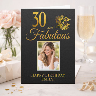 Elegante 30 en Fabulous 30e verjaardagsfoto Kaart