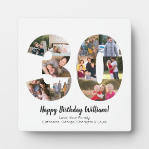 Elegante 30 nummer foto collage aangepaste begroet fotoplaat