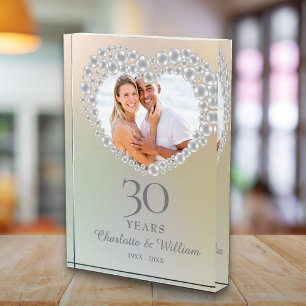 Elegante 30e huwelijksverjaardag Parel Fotoblokken