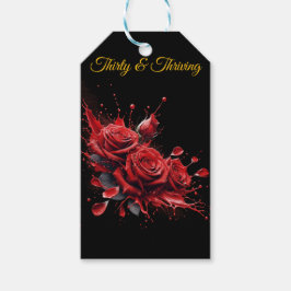 Elegante 30e verjaardag - Rozen in bloei Cadeaulabel