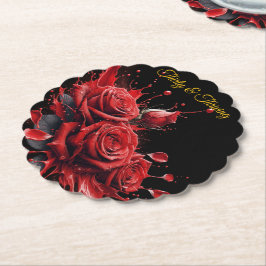 Elegante 30e verjaardag - Rozen in bloei Kartonnen Onderzetters