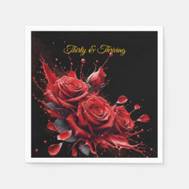 Elegante 30e verjaardag - Rozen in bloei Servet