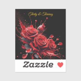 Elegante 30e verjaardag - Rozen in bloei Sticker