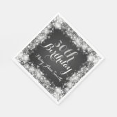 Elegante 30e verjaardag zilveren sprankelende lich servetten (Hoek)