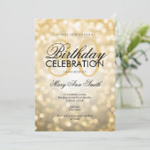 Elegante 30e Verjaardagsfeestje Gouden Glitter Lic Kaart (Staand voorkant)