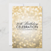 Elegante 30e Verjaardagsfeestje Gouden Glitter Lic Kaart (Achterkant)