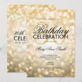 Elegante 30e Verjaardagsfeestje Gouden Glitter Lic Kaart (Voorkant / Achterkant)