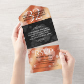 Elegante 32e bronzen huwelijksverjaardag all in one uitnodiging (Afscheurbaar)