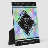 Elegante 34e Opal Huwelijksjubileum Viering Fotoplaat (Zijkant)