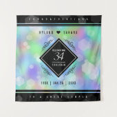 Elegante 34e Opale Bruiloftjubileumviering Wandkleed (Voorkant)