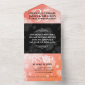 Elegante 35e koraal bruiloft jubileumviering all in one uitnodiging (Binnen)