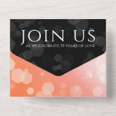 Elegante 35e koraal bruiloft jubileumviering all in one uitnodiging (Achterkant)