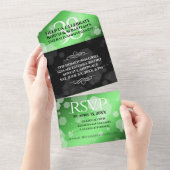 Elegante 38e bruiloftsdag Emerald Huwelijksjubileu All In One Uitnodiging (Afscheurbaar)