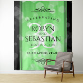 Elegante 38e smaragdgroene huwelijksverjaardag wandkleed (In situ)